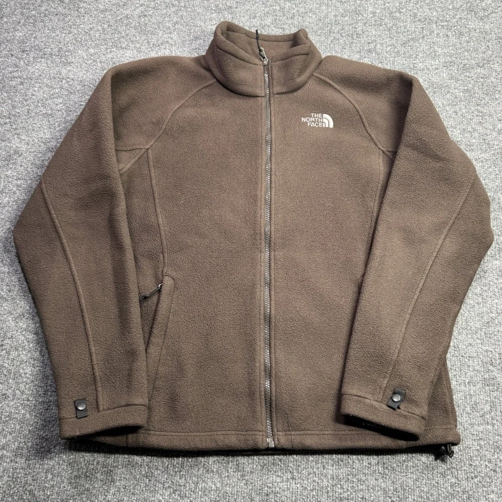 The North Face Fleece Jacket Mens Large Brown Full Zip Outdoor Hiking